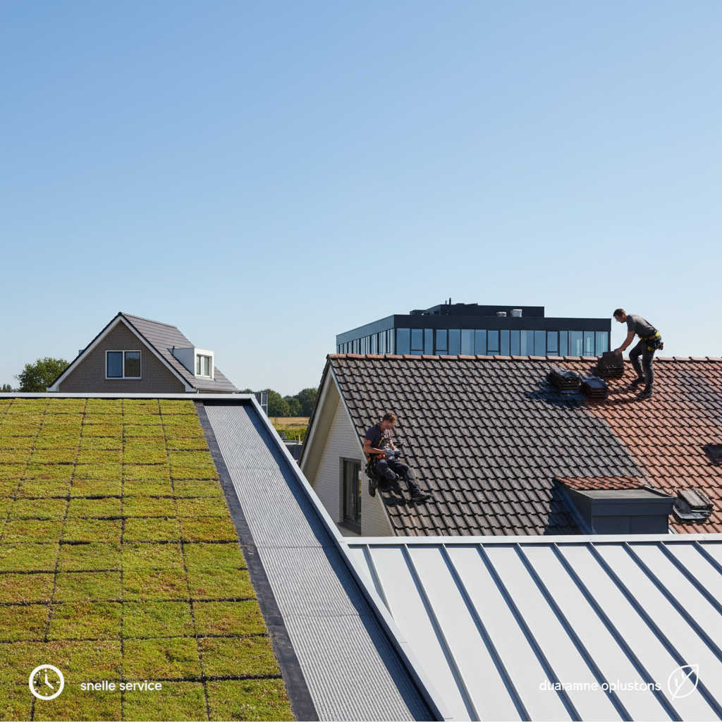 Overzicht van verschillende dakbedekking soorten met eerlijk advies en kostenindicaties voor 2024.