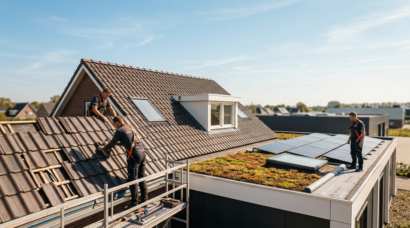 Professionele dakrenovatie voor woning en bedrijfspand, inclusief kosten en duurzame opties.